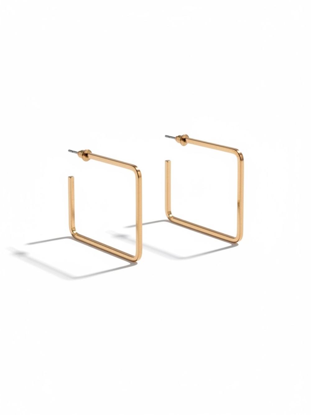 Square Gold Tone Hoops